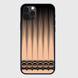 Чехол для iPhone 12 Pro Max Персиковый полосатый градиент, цвет: 3D-черный