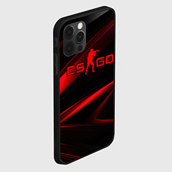 Чехол для iPhone 12 Pro Max CSGO red black logo, цвет: 3D-черный — фото 2