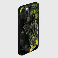 Чехол для iPhone 12 Pro Max Зеленая абстрактная текстура, цвет: 3D-черный — фото 2