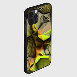 Чехол для iPhone 12 Pro Max Зеленая объемная космическая текстура, цвет: 3D-черный — фото 2
