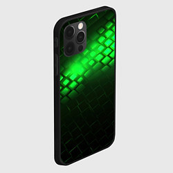 Чехол для iPhone 12 Pro Max Неоновые зеленые пластины, цвет: 3D-черный — фото 2