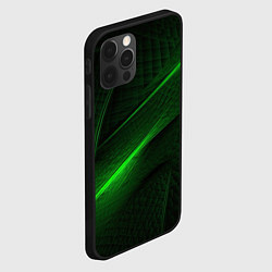 Чехол для iPhone 12 Pro Max Green neon lines, цвет: 3D-черный — фото 2