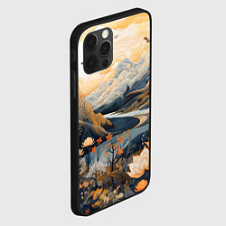 Чехол для iPhone 12 Pro Max Солнечное утро в цветущих горах, цвет: 3D-черный — фото 2
