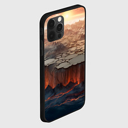 Чехол для iPhone 12 Pro Max Разлом земли и лавовой поверхности, цвет: 3D-черный — фото 2