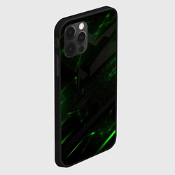 Чехол для iPhone 12 Pro Max Dark black green abstract, цвет: 3D-черный — фото 2