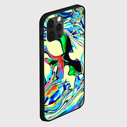 Чехол для iPhone 12 Pro Max Яркие абстрактные разводы, цвет: 3D-черный — фото 2