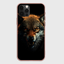 Чехол для iPhone 12 Pro Max Оскал дикого волка, цвет: 3D-светло-розовый
