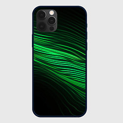 Чехол iPhone 12 Pro Max Green neon lines