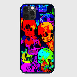 Чехол для iPhone 12 Pro Max Паттерн из черепов - поп-арт - мода, цвет: 3D-черный