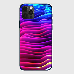 Чехол iPhone 12 Pro Max Синие фиолетовые волны