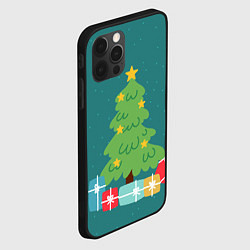 Чехол для iPhone 12 Pro Max Новогодняя ёлочка - зеленый, цвет: 3D-черный — фото 2