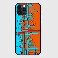 Чехол iPhone 12 Pro Max Кибер-глитч морозный апельсин