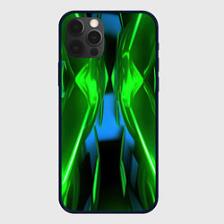 Чехол для iPhone 12 Pro Max Зеленый калейдоскоп абстракция, цвет: 3D-черный