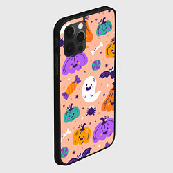 Чехол для iPhone 12 Pro Max Halloween - pumpkins and ghosts, цвет: 3D-черный — фото 2