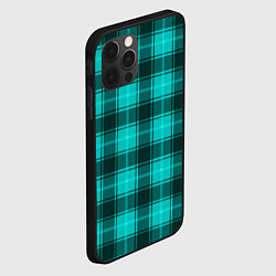 Чехол для iPhone 12 Pro Max Шотландка светло-бирюзовый, цвет: 3D-черный — фото 2
