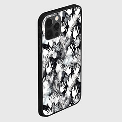 Чехол для iPhone 12 Pro Max Черно-белые отпечатки ладоней, цвет: 3D-черный — фото 2