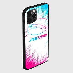 Чехол для iPhone 12 Pro Max Jaguar neon gradient style, цвет: 3D-черный — фото 2