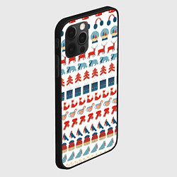 Чехол для iPhone 12 Pro Max Зимний новогодний принт с оленями подарками, цвет: 3D-черный — фото 2