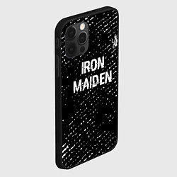 Чехол для iPhone 12 Pro Max Iron Maiden glitch на темном фоне: символ сверху, цвет: 3D-черный — фото 2