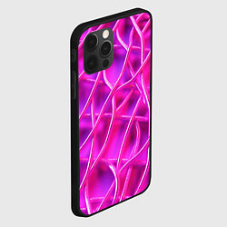 Чехол для iPhone 12 Pro Max Розовые абстрактные трубочки, цвет: 3D-черный — фото 2