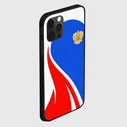Чехол для iPhone 12 Pro Max Герб РФ - white sport, цвет: 3D-черный — фото 2