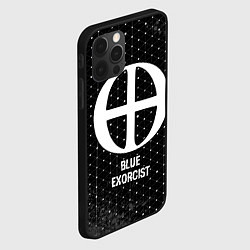 Чехол для iPhone 12 Pro Max Blue Exorcist glitch на темном фоне, цвет: 3D-черный — фото 2