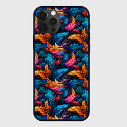 Чехол для iPhone 12 Pro Max Фантастические листья растений узор, цвет: 3D-черный