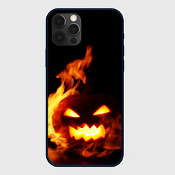 Чехол для iPhone 12 Pro Max Тыква в огне, цвет: 3D-черный