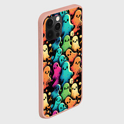 Чехол для iPhone 12 Pro Max Паттерн с разноцветными приведениями, цвет: 3D-светло-розовый — фото 2