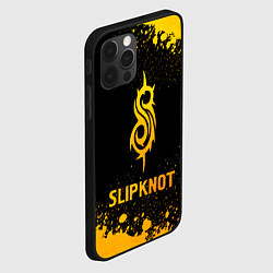 Чехол для iPhone 12 Pro Max Slipknot - gold gradient, цвет: 3D-черный — фото 2