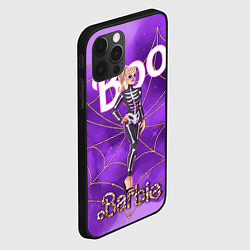 Чехол для iPhone 12 Pro Max Барби в костюме скелета: паутина и фиолетовый дым, цвет: 3D-черный — фото 2