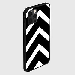 Чехол для iPhone 12 Pro Max Черно-белые полoсы, цвет: 3D-черный — фото 2