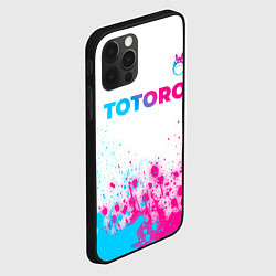 Чехол для iPhone 12 Pro Max Totoro neon gradient style: символ сверху, цвет: 3D-черный — фото 2