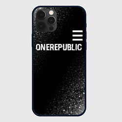 Чехол iPhone 12 Pro Max OneRepublic glitch на темном фоне: символ сверху