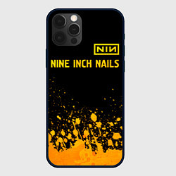 Чехол iPhone 12 Pro Max Nine Inch Nails - gold gradient: символ сверху