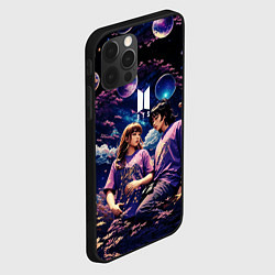 Чехол для iPhone 12 Pro Max BTS на фоне космоса, цвет: 3D-черный — фото 2