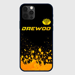 Чехол для iPhone 12 Pro Max Daewoo - gold gradient: символ сверху, цвет: 3D-черный