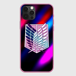 Чехол iPhone 12 Pro Max Attack on Titan stripes neon