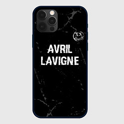 Чехол iPhone 12 Pro Max Avril Lavigne glitch на темном фоне: символ сверху