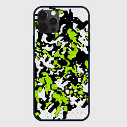 Чехол для iPhone 12 Pro Max Абстракция чёрно-зелёная, цвет: 3D-черный