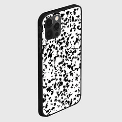 Чехол для iPhone 12 Pro Max Пятнистый чёрно-белый паттерн, цвет: 3D-черный — фото 2