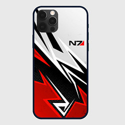 Чехол iPhone 12 Pro Max N7 mass effect - white and red