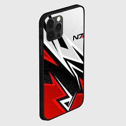 Чехол для iPhone 12 Pro Max N7 mass effect - white and red, цвет: 3D-черный — фото 2