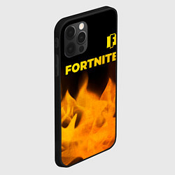 Чехол для iPhone 12 Pro Max Fortnite - gold gradient: символ сверху, цвет: 3D-черный — фото 2