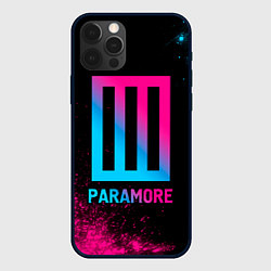 Чехол для iPhone 12 Pro Max Paramore - neon gradient, цвет: 3D-черный