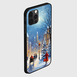 Чехол для iPhone 12 Pro Max Новогодний городской пейзаж, цвет: 3D-черный — фото 2