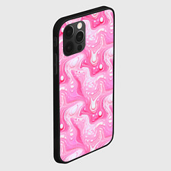 Чехол для iPhone 12 Pro Max Розовые разводы краски, цвет: 3D-черный — фото 2