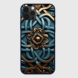 Чехол для iPhone 12 Pro Max Симметричный орнамент в кельтской стилистике, цвет: 3D-черный