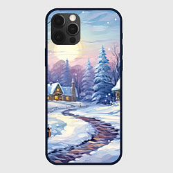 Чехол для iPhone 12 Pro Max Тропинка к новогоднему дому, цвет: 3D-черный