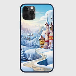 Чехол для iPhone 12 Pro Max Новогодний городок, цвет: 3D-черный